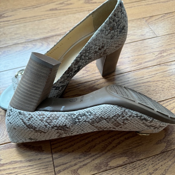 Geox Open Toe Italian Leather Snakeskin Pumps Size 40 EU - Picture 5 of 7